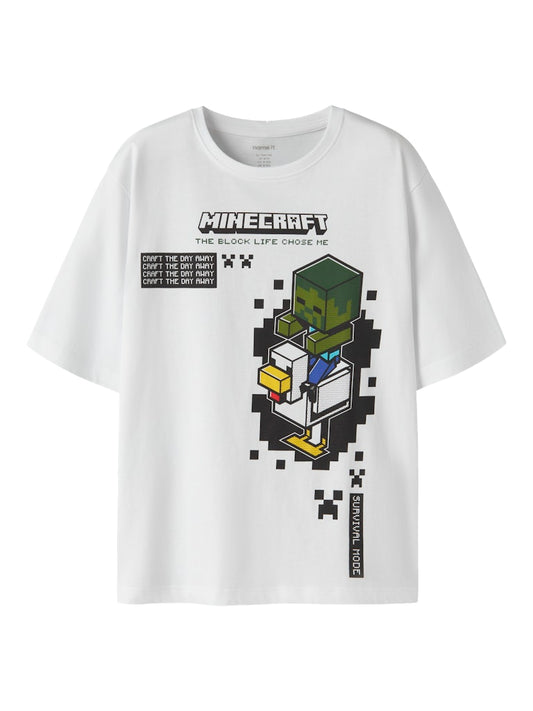T-shirt Minecraft Kortärmad Jun Vit