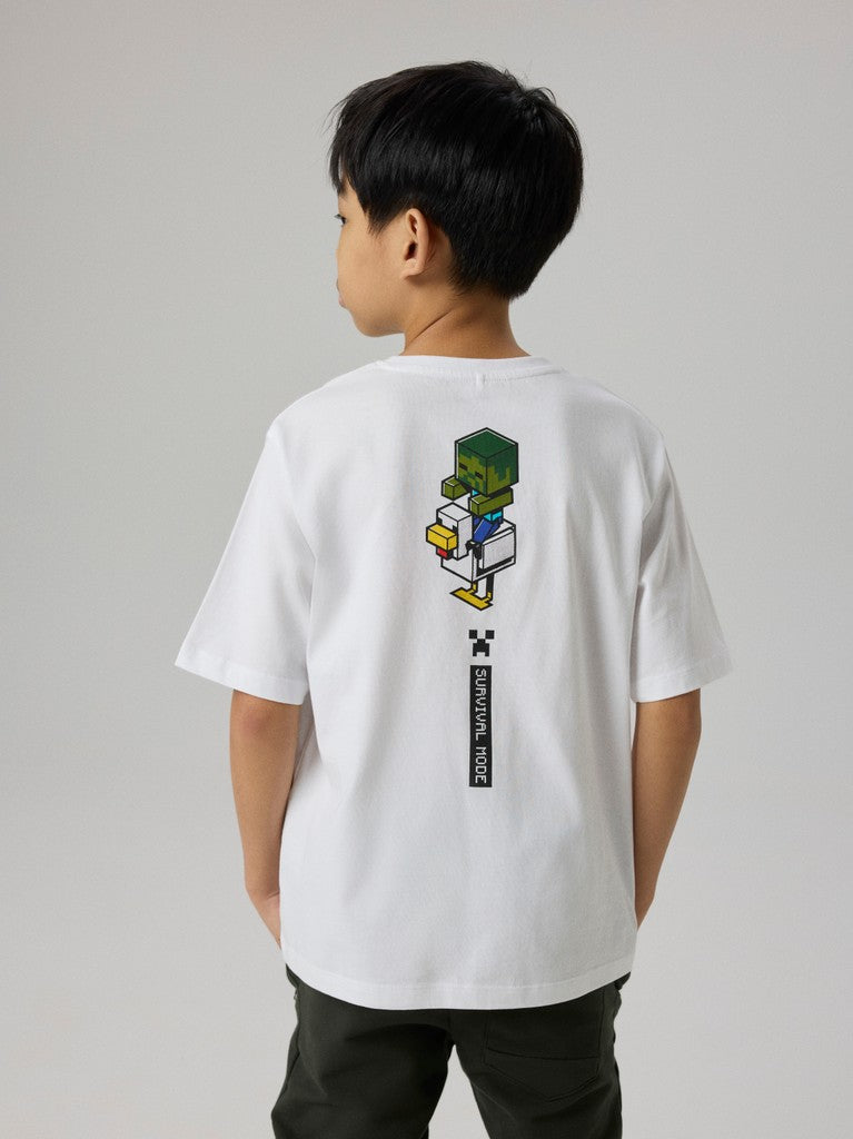 T-shirt Minecraft Kortärmad Jun Vit