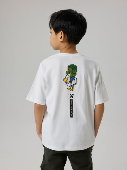 T-shirt Minecraft Kortärmad Jun Vit