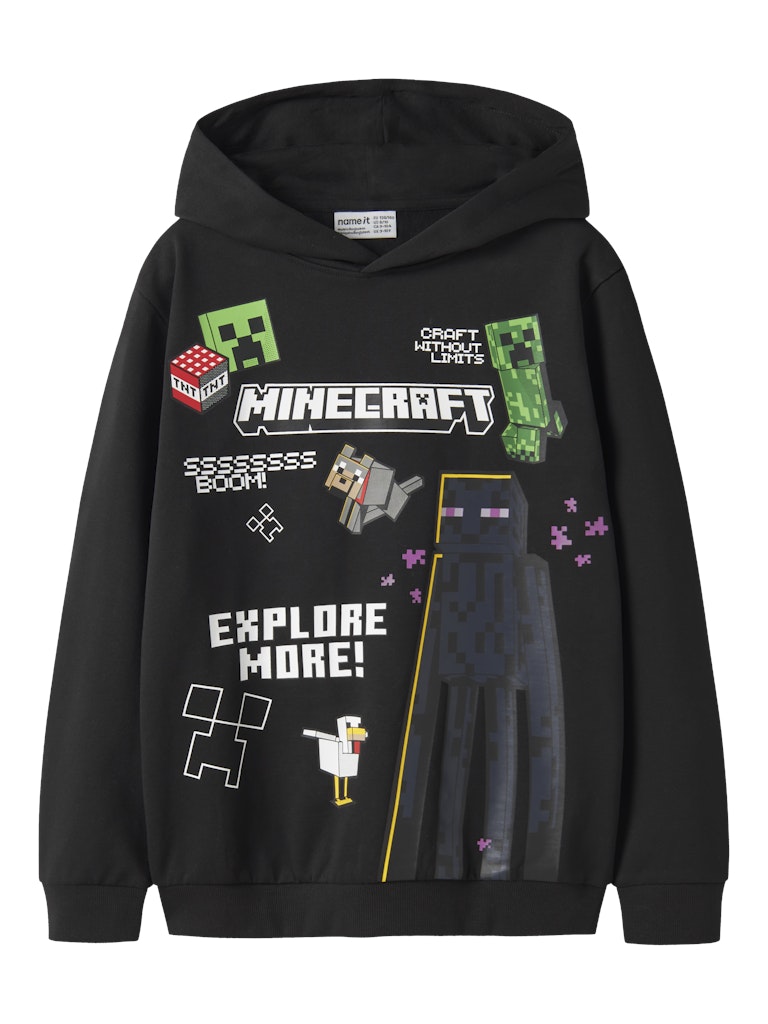 Hoodie Minecraft Sweat Ju Svart