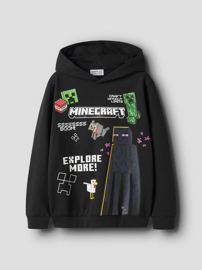 Hoodie Minecraft Sweat Ju Svart