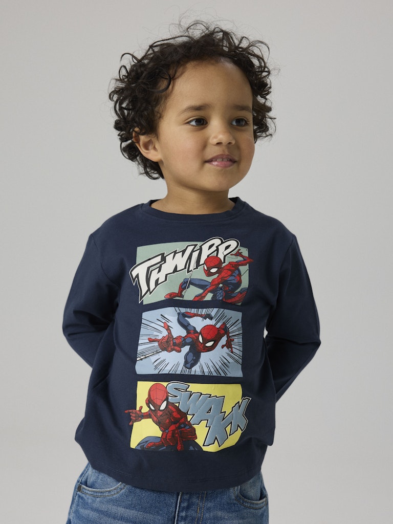 Långärmad Topp Spider-Man Jarl Marinblå
