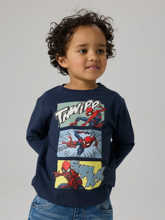 Långärmad Topp Spider-Man Jarl Marinblå
