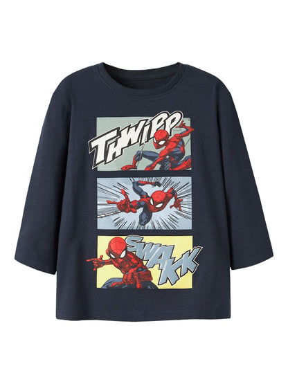 Långärmad Topp Spider-Man Jarl Marinblå