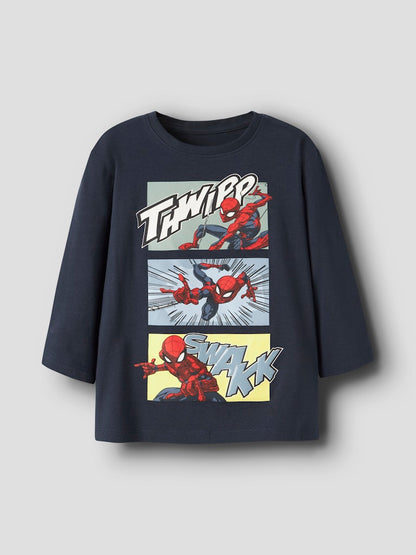 Långärmad Topp Spider-Man Jarl Marinblå