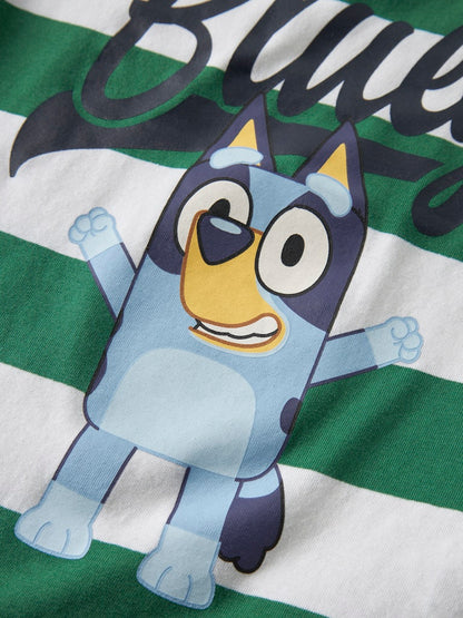 Långärmad Topp Bluey Justin Randig Grön/ Vit