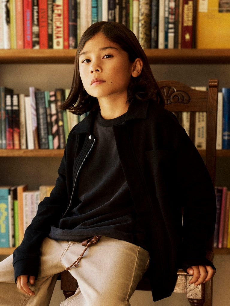Cardigan Sweat Overshirt Enfärgad Svart