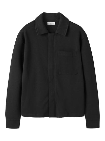 Cardigan Sweat Overshirt Enfärgad Svart