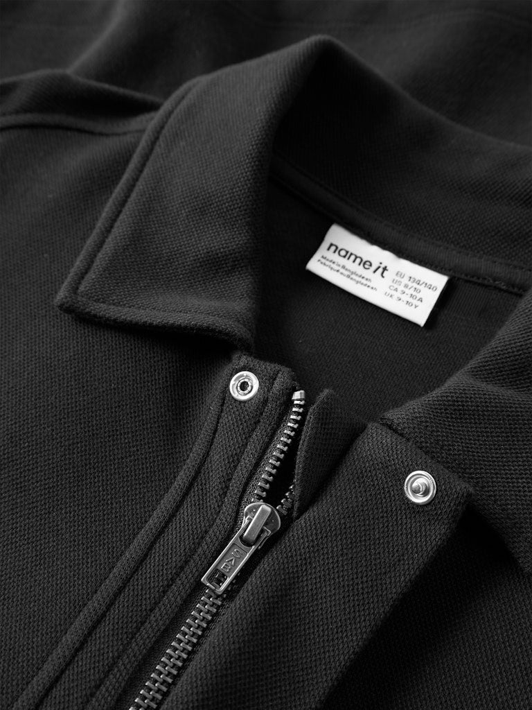 Cardigan Sweat Overshirt Enfärgad Svart