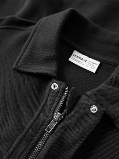 Cardigan Sweat Overshirt Enfärgad Svart