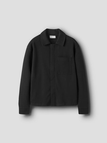 Cardigan Sweat Overshirt Enfärgad Svart
