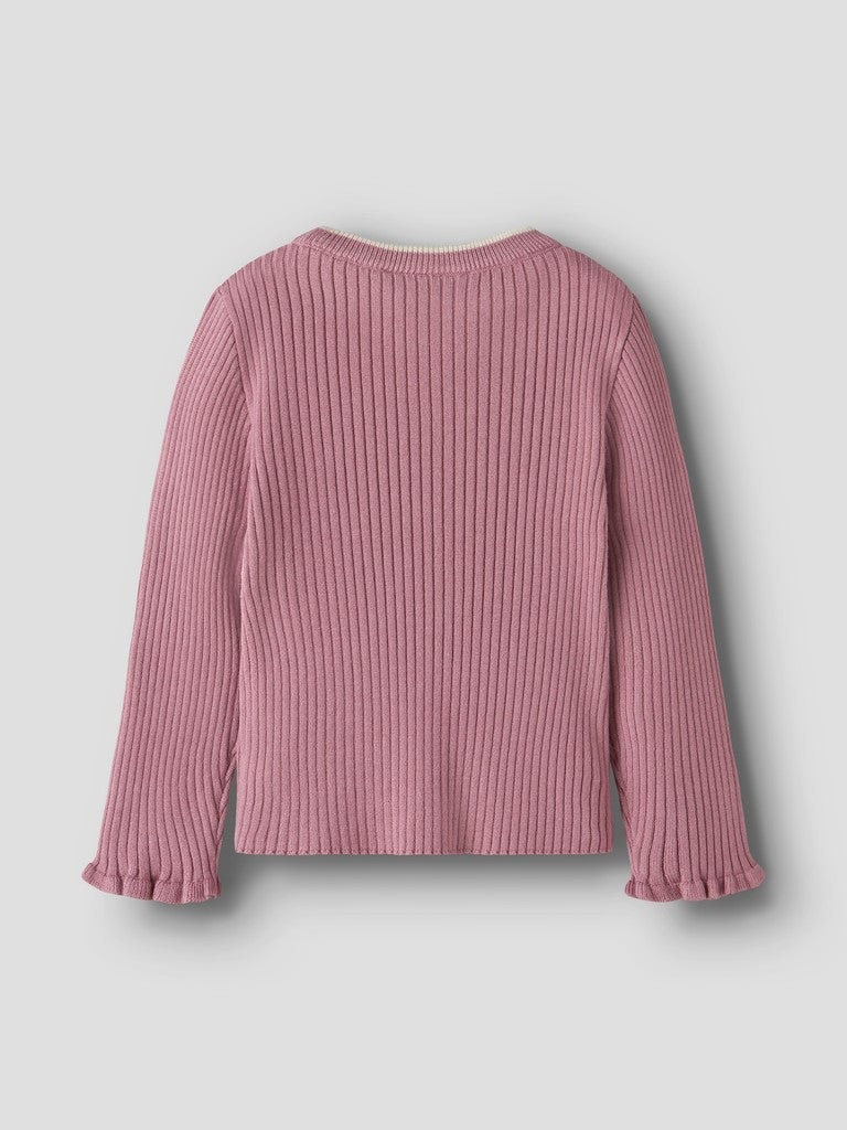 Tröja Ribbstickad Enfärgad Leanna Rosa