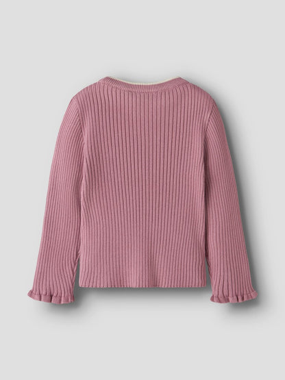Tröja Ribbstickad Enfärgad Leanna Rosa