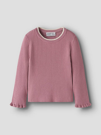 Tröja Ribbstickad Enfärgad Leanna Rosa