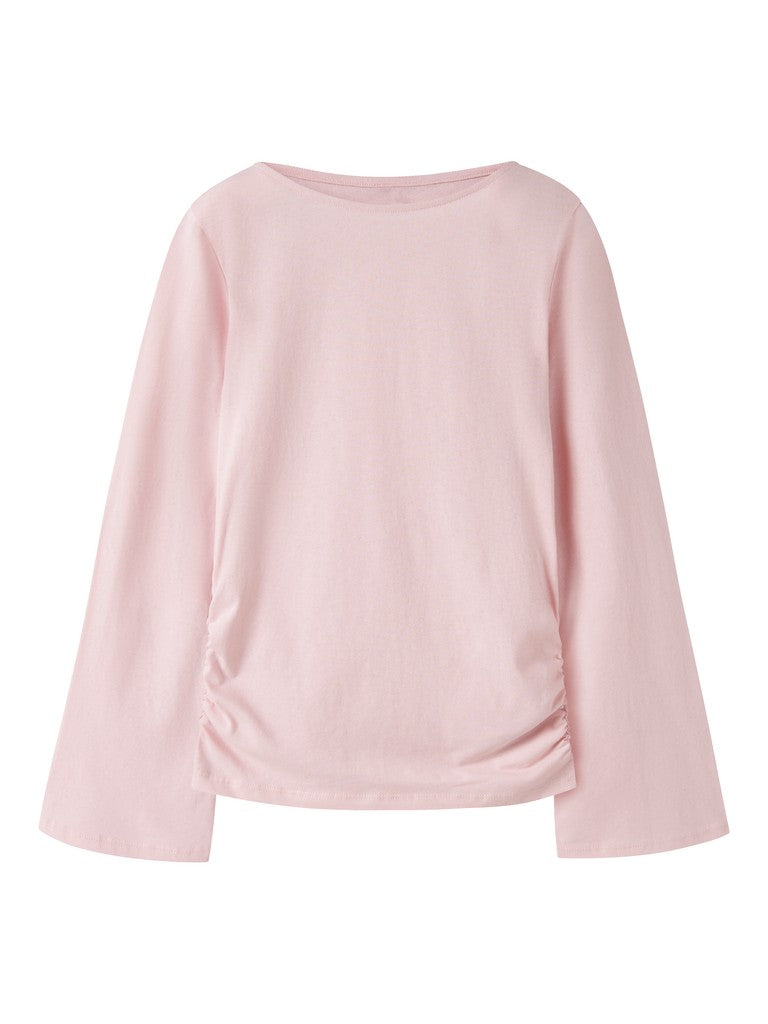 Topp Lanni Långärmad Rynk Enfärgad Rosa