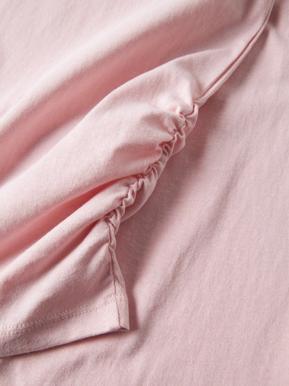 Topp Lanni Långärmad Rynk Enfärgad Rosa