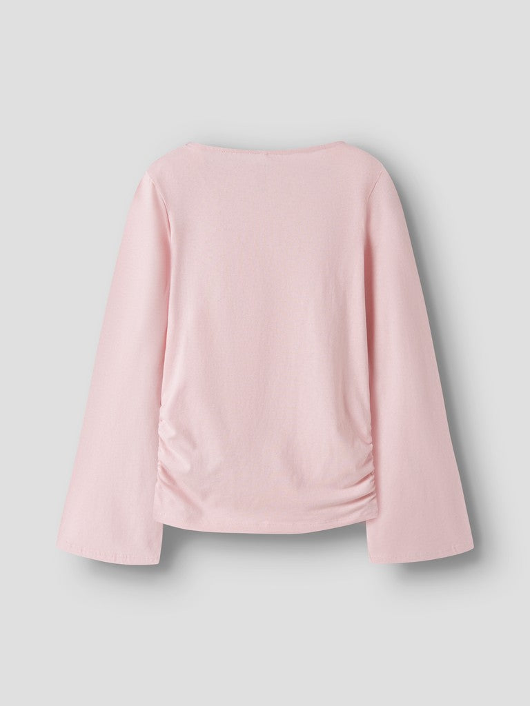 Topp Lanni Långärmad Rynk Enfärgad Rosa