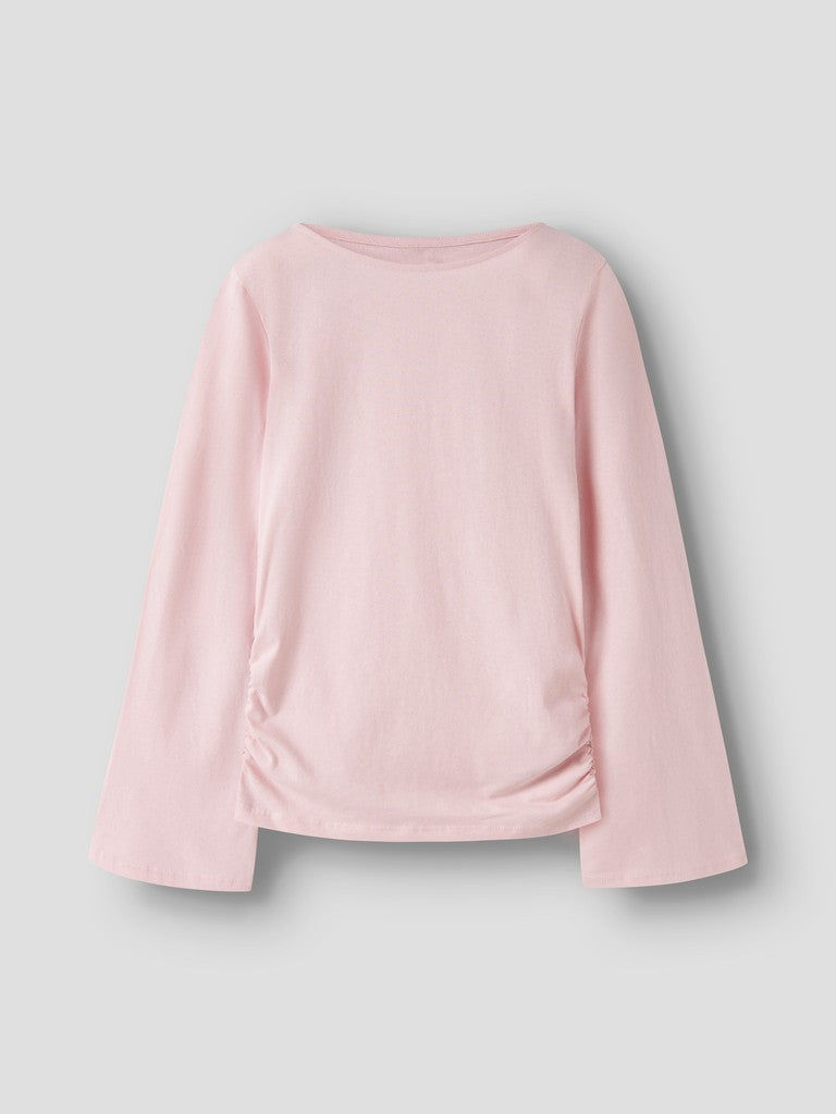 Topp Lanni Långärmad Rynk Enfärgad Rosa