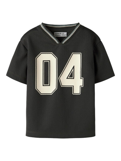 T-shirt Kortärmad V-ringad Poly Las Grå