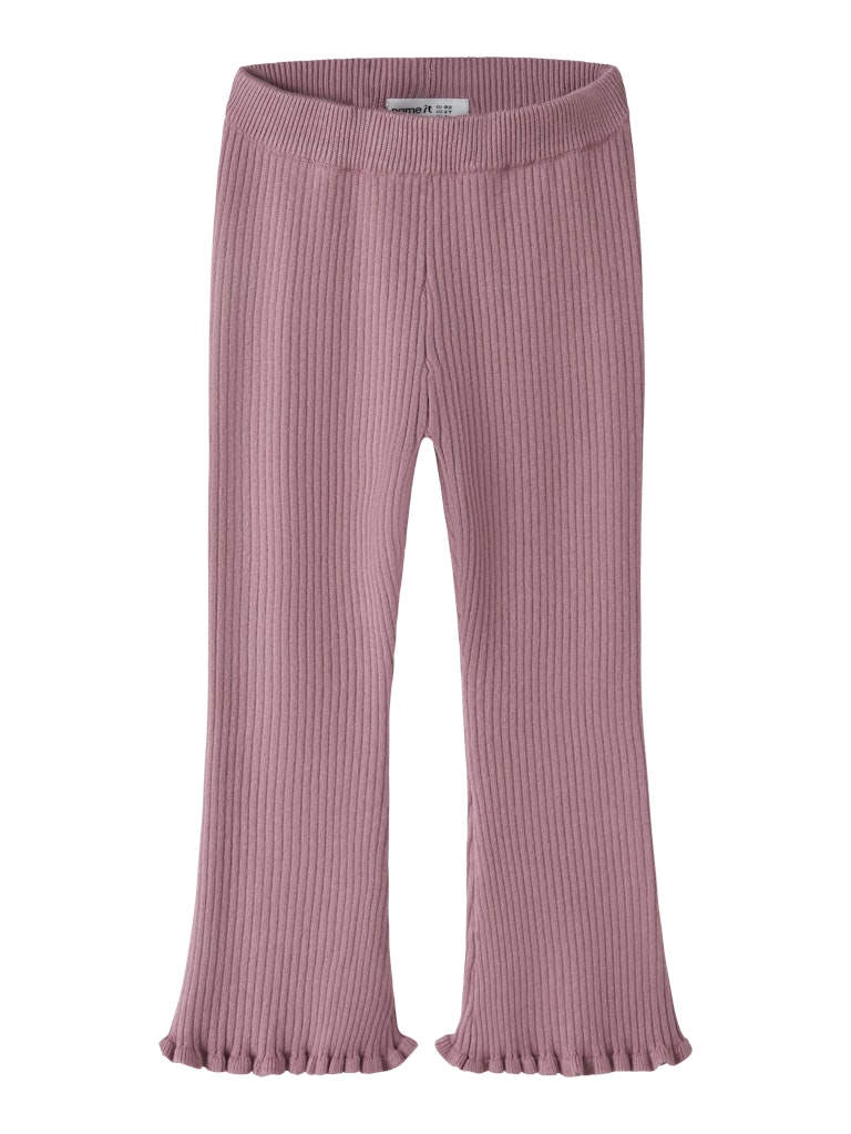 Bootcut Byxa/Leggings Ribbstickad Enfärgad Leanna Rosa