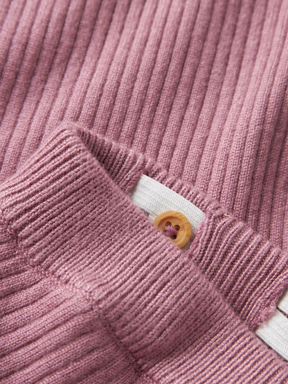 Bootcut Byxa/Leggings Ribbstickad Enfärgad Leanna Rosa