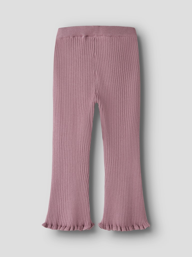 Bootcut Byxa/Leggings Ribbstickad Enfärgad Leanna Rosa