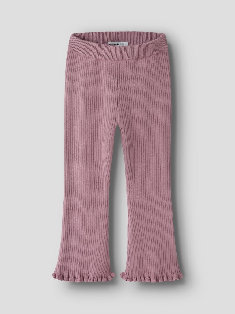 Bootcut Byxa/Leggings Ribbstickad Enfärgad Leanna Rosa