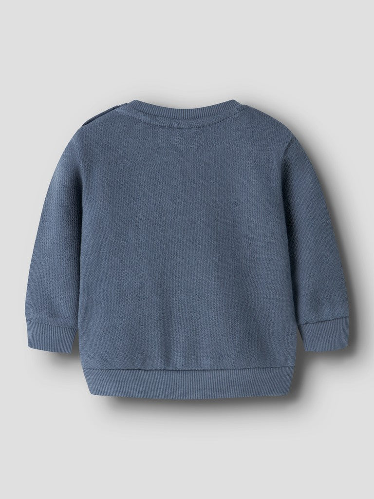 Sweattröja Larsen Enfärgad Blå