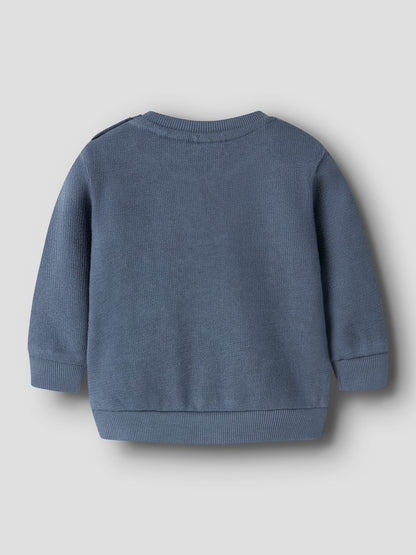Sweattröja Larsen Enfärgad Blå