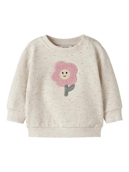 Sweattröja Prickar Blomma Luelle Rosa