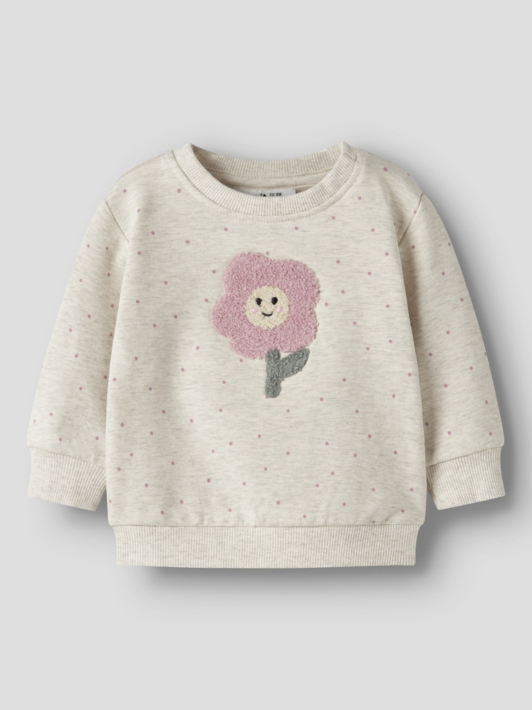 Sweattröja Prickar Blomma Luelle Rosa