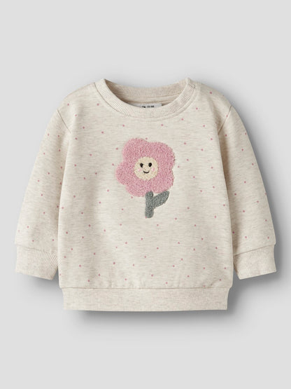 Sweattröja Prickar Blomma Luelle Rosa