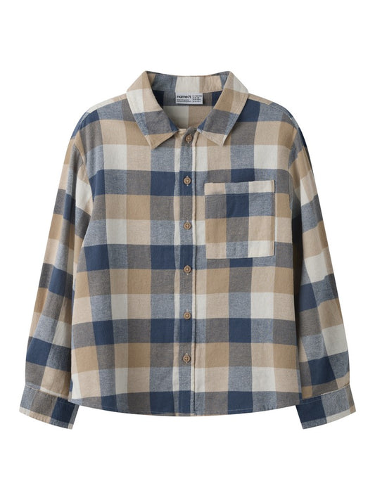 Skjorta Overshirt Flanell K Rutig Levin Blå