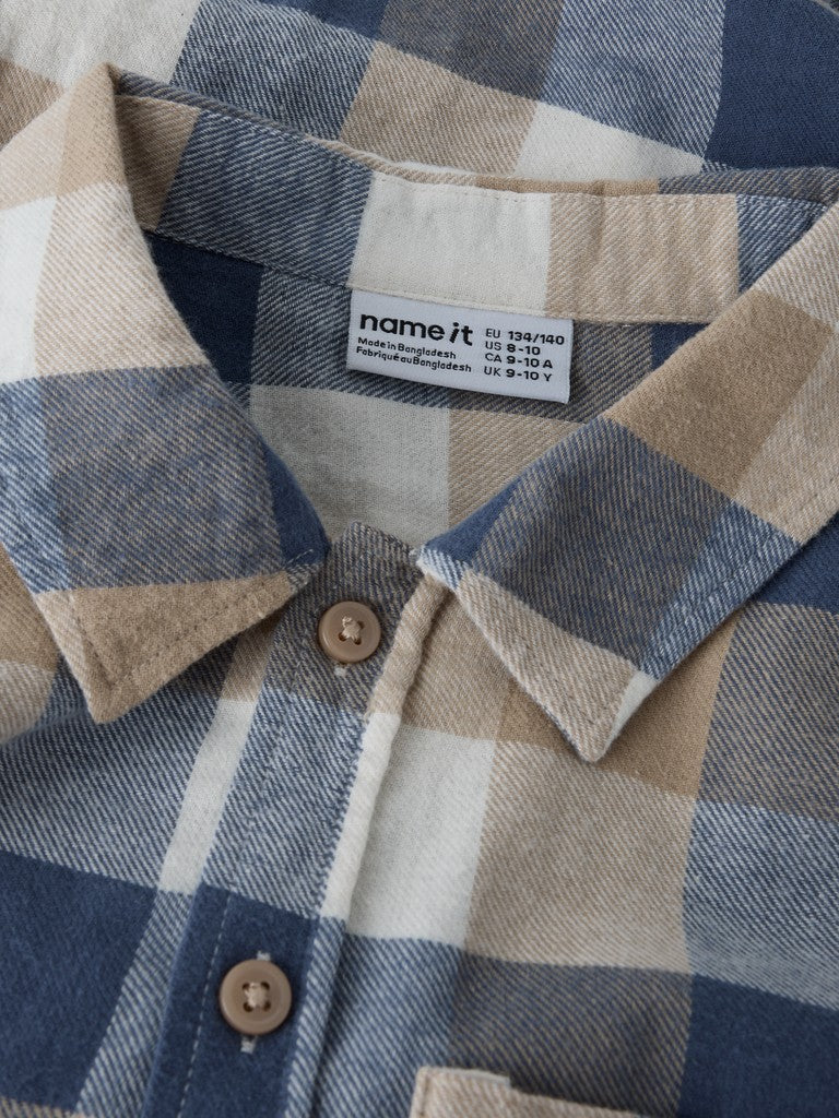 Skjorta Overshirt Flanell K Rutig Levin Blå