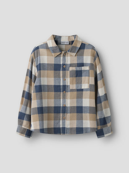 Skjorta Overshirt Flanell K Rutig Levin Blå
