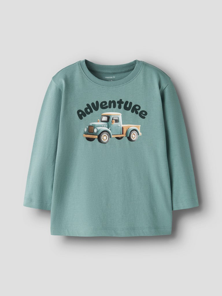 T-shirt Långärmad Lastbil Obrian Grön/ Turkos