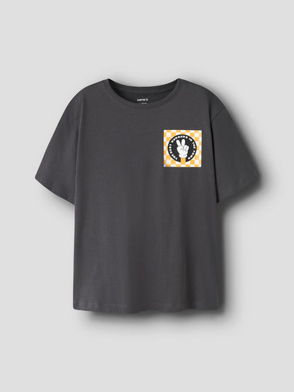 T-shirt Kortärmad Olaff Backprint Grå