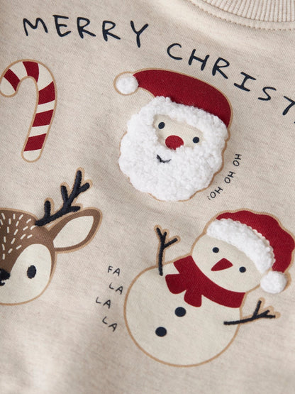 Sweattröja Julmotiv Rular Beige