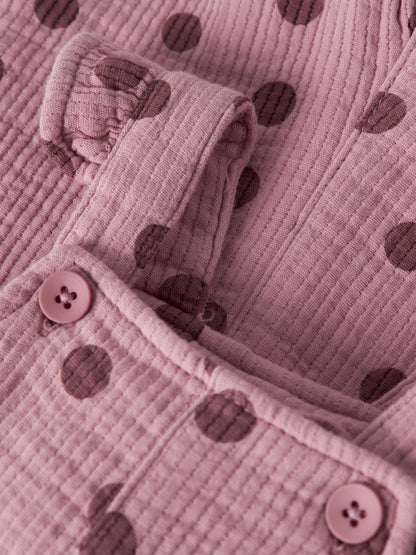 Supermjuk Hängselbyxa Prickar Noras Rosa