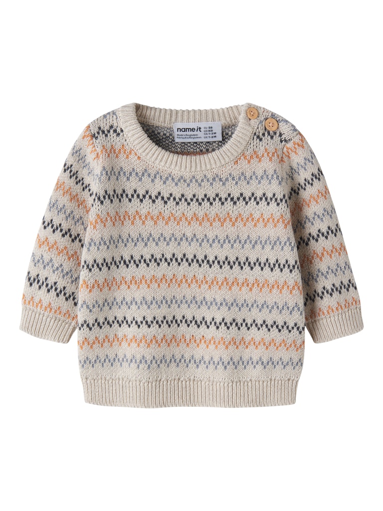 Stickad Tröja Nino NB Mönstrad Beige