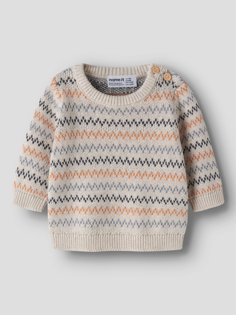 Stickad Tröja Nino NB Mönstrad Beige