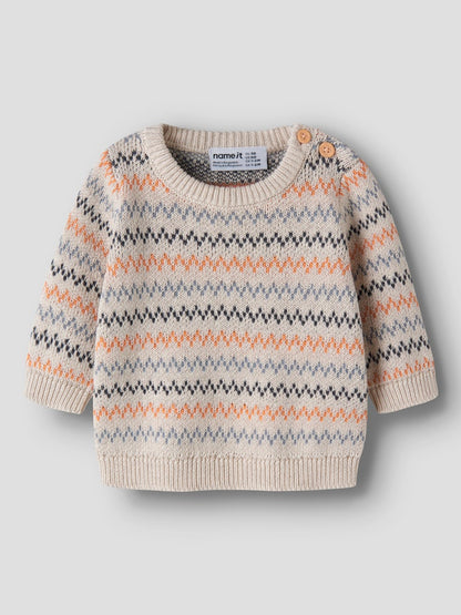 Stickad Tröja Nino NB Mönstrad Beige