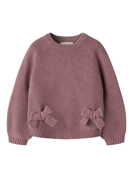 Stickad Tröja Ndoper Enfärgad Rosett Rosa