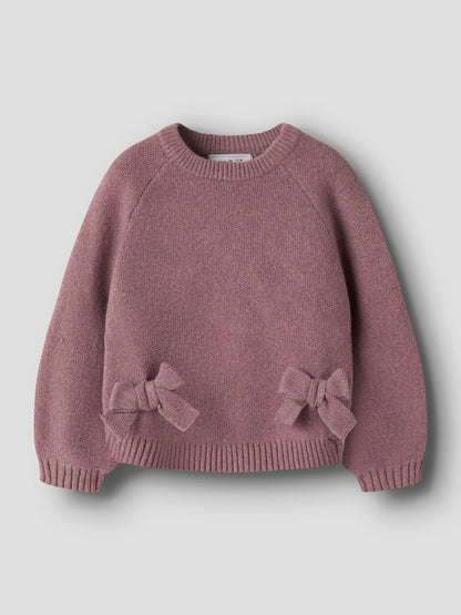 Stickad Tröja Ndoper Enfärgad Rosett Rosa