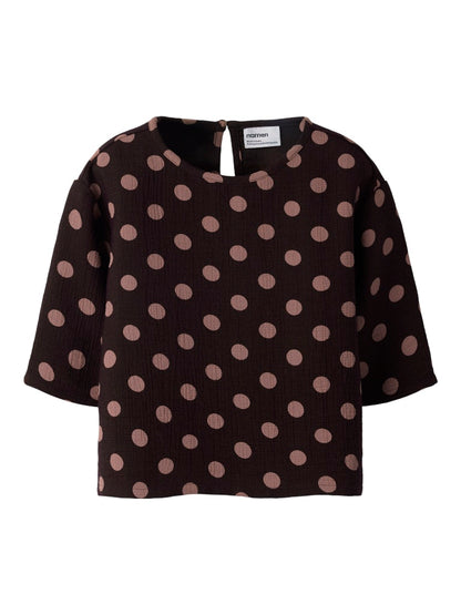 Blus Nina Prickar Brun/Rosa