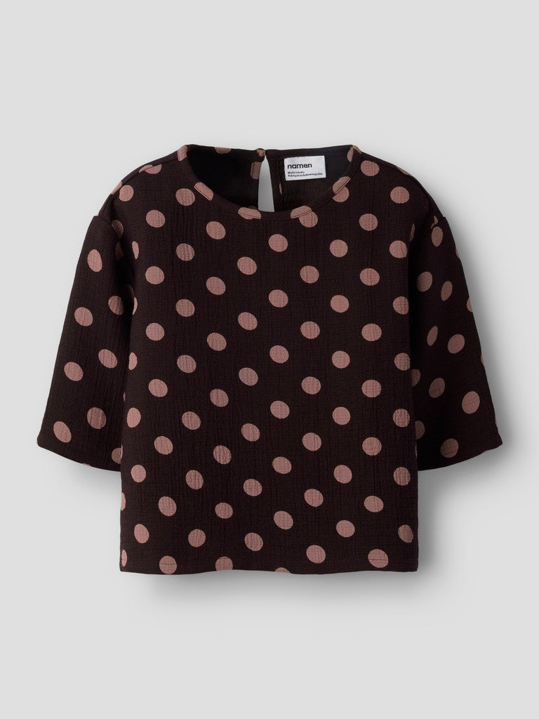 Blus Nina Prickar Brun/Rosa