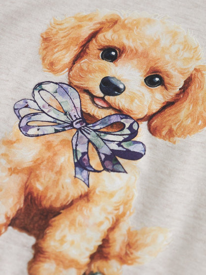 Långärmad Topp Votea Hund Beige