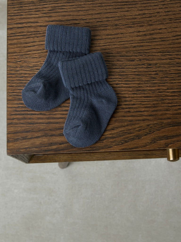 Strumpor Nobbu Enfärgade Blå