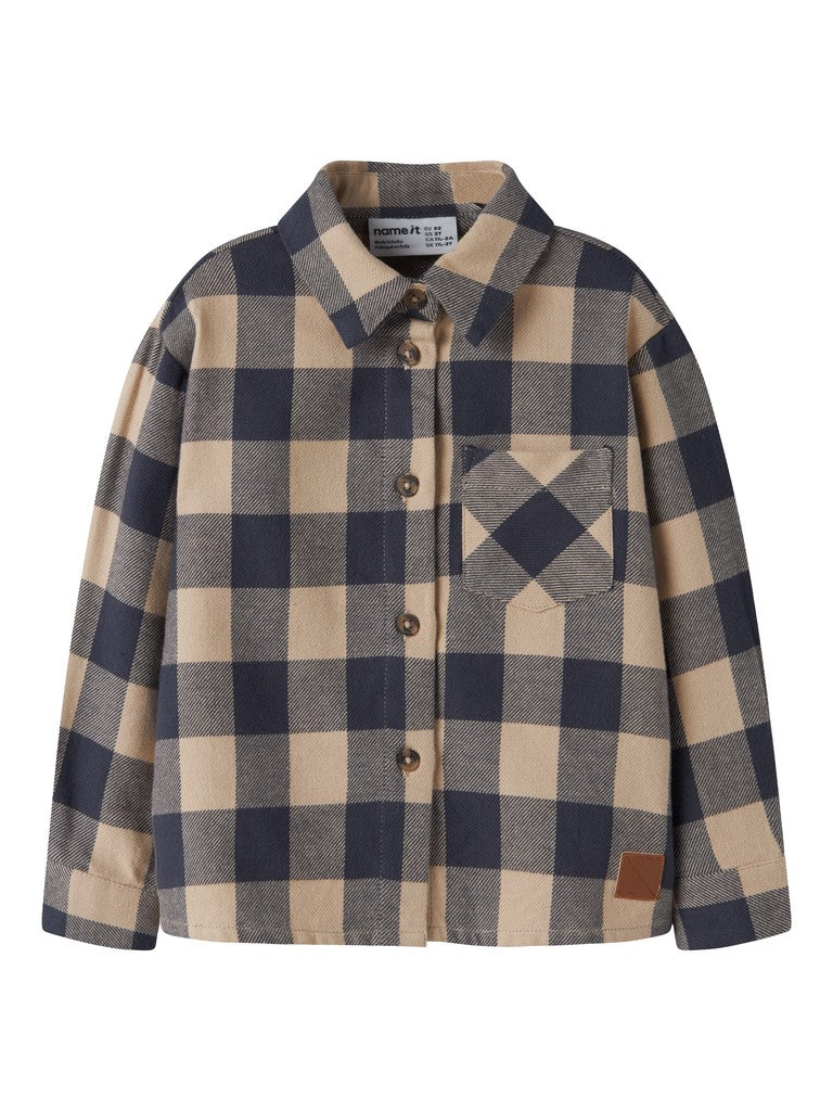 Skjorta Flanell M Rutig Noriel Blå/Beige