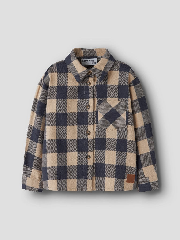 Skjorta Flanell M Rutig Noriel Blå/Beige
